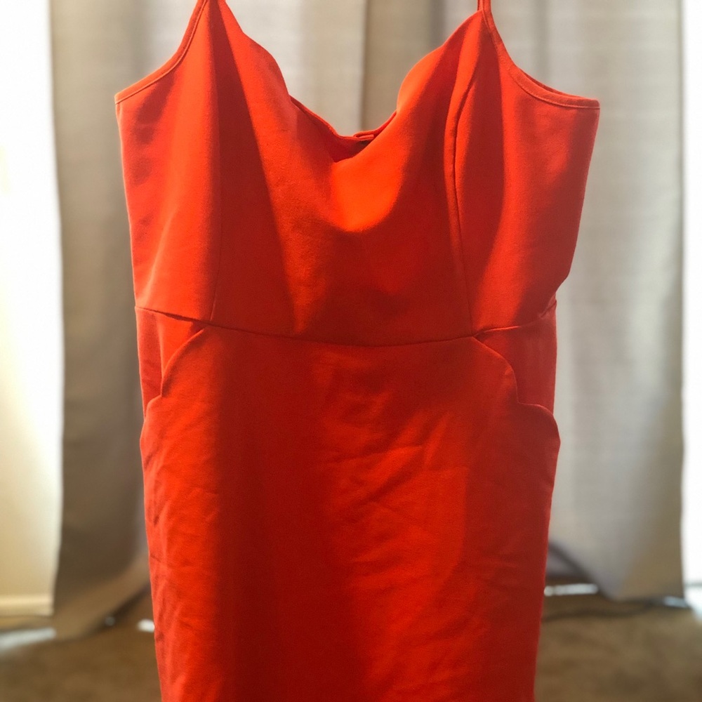 Scalloped Cocktail Dress w/ Open Back and Pockets